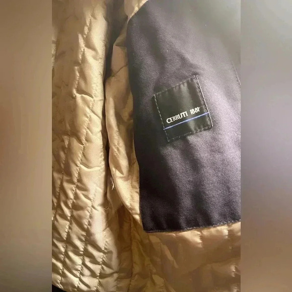 Cerruti 1881 snap closure lined stylish zippered pcket wool fall overcoat 49/USL - Picture 5 of 6